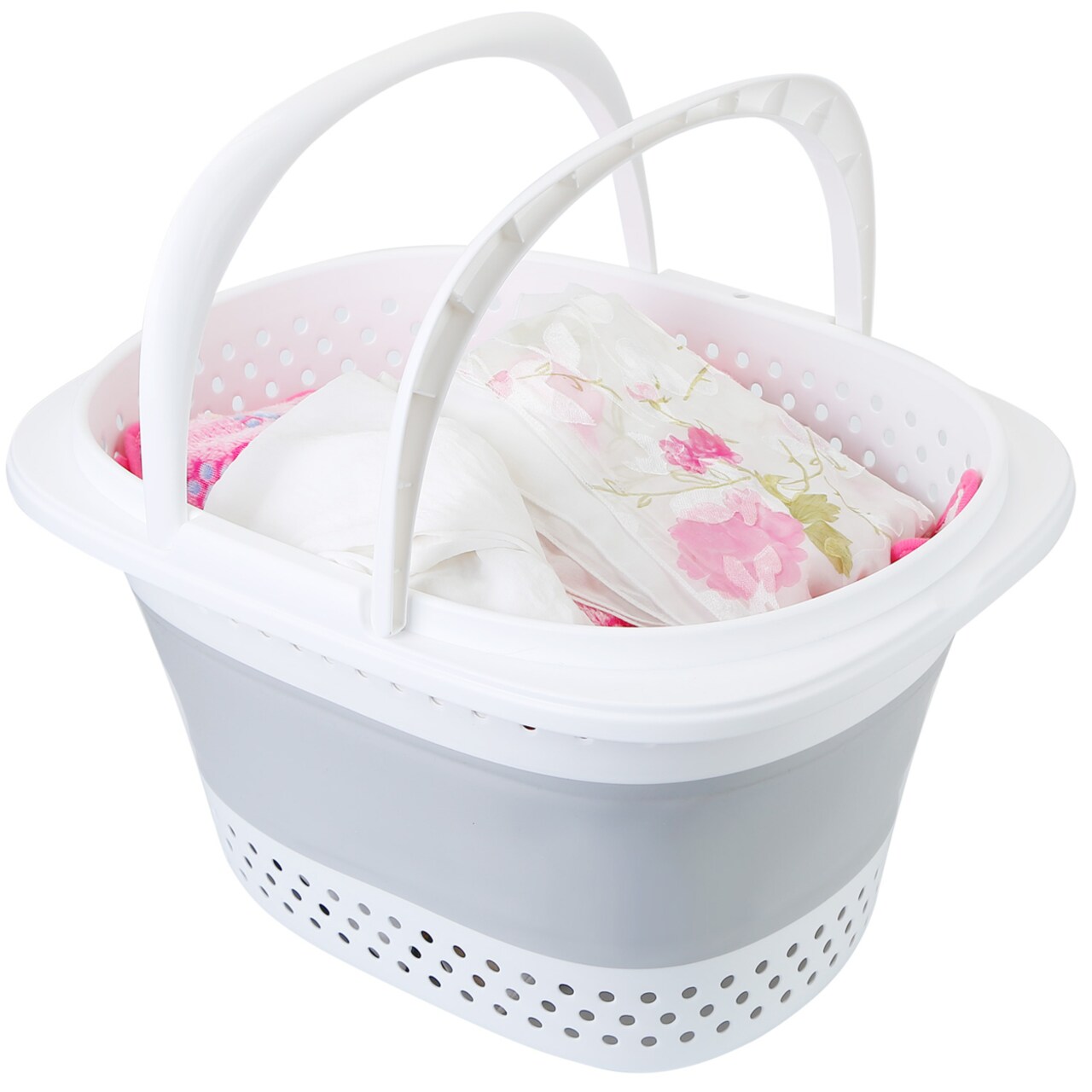 Global Phoenix Collapsible Laundry Basket Space Saving Pop Up Cloth Bin  Folding Storage Container Organizer Hamper Basket with Comfort